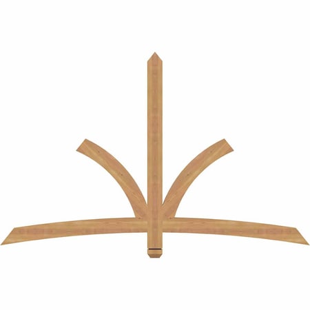 Ekena Millwork Davenport Timber Gable Bracket, Western Red Cedar, 72"W x 45"H x 1 1/2"D x 3 1/2"F, 15/12 Pitch GBW072X45X0204DAV00SWR
